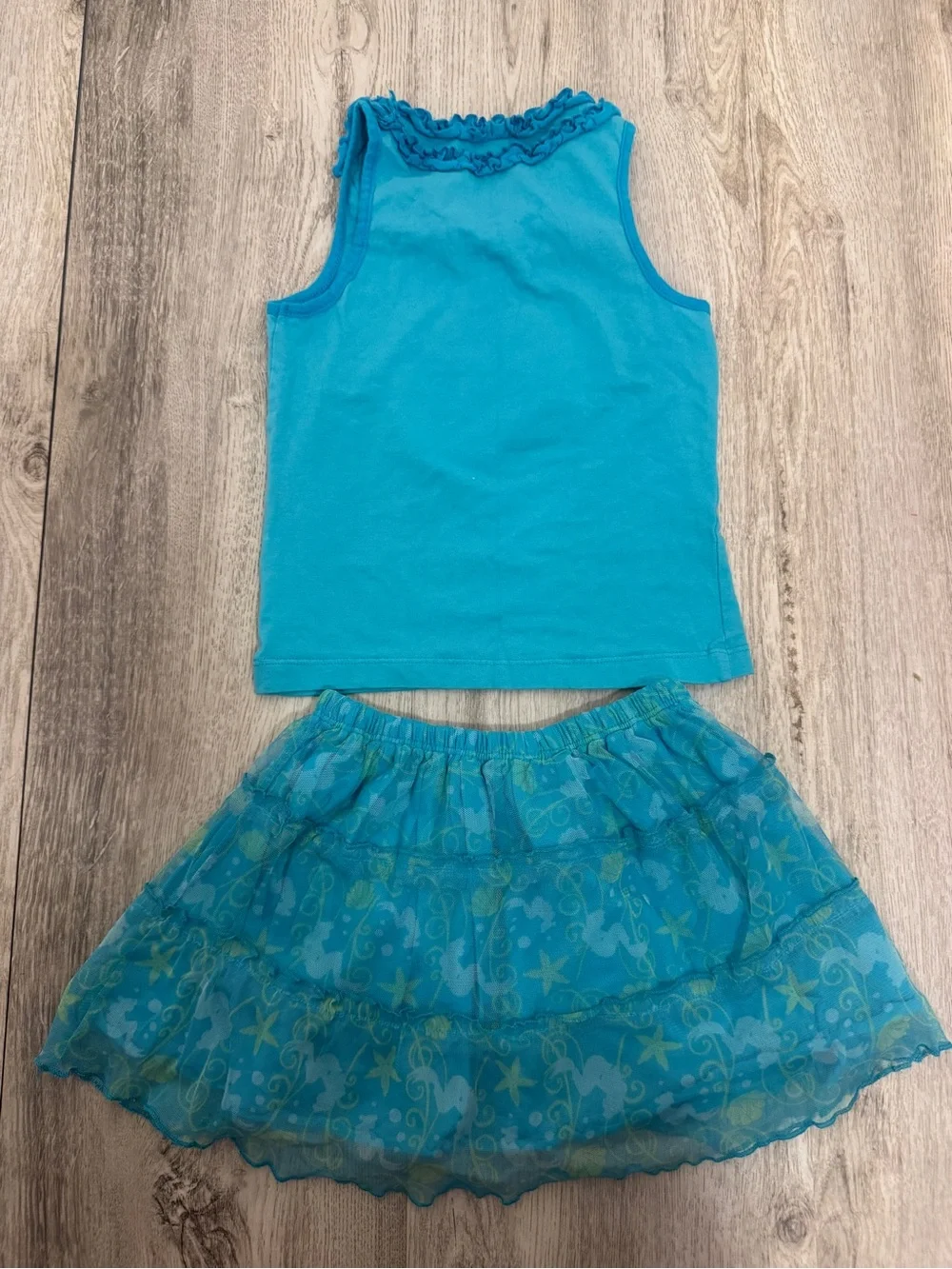 Disney Teal Mermaid Tank Top & Skirt Matching Set